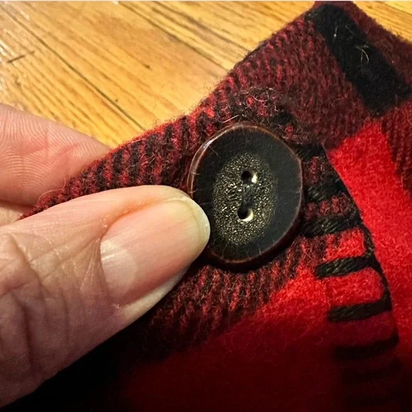 Vintage Ralph Lauren Country Red & Black Buffalo Plaid Wool Wrap Skirt SZ: 8 - Picture 5 of 6